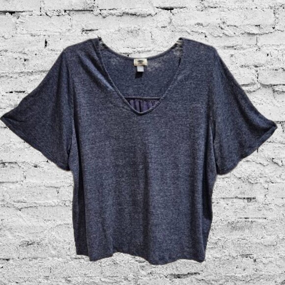 Old Navy Tops - Old Navy Bluesday Knit/Gauzy Short Sleeve Woman's Top - XXL